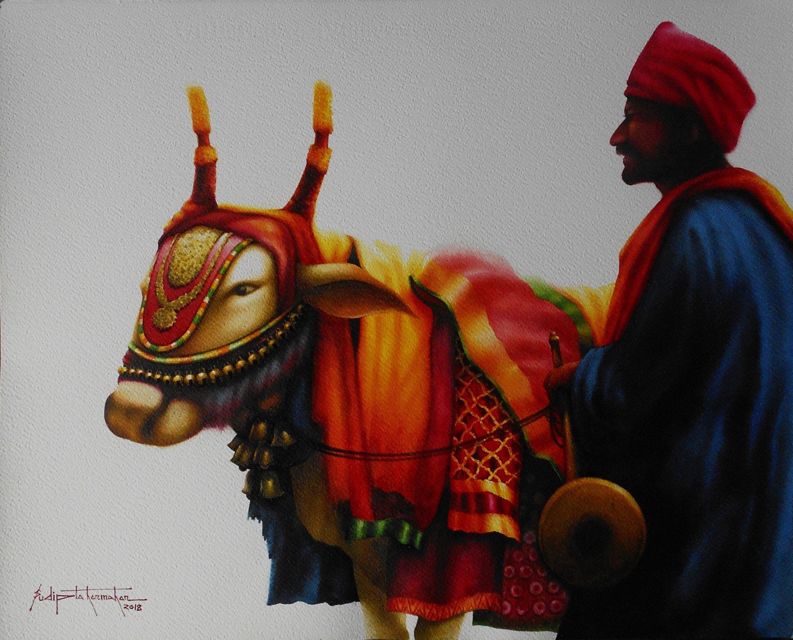 Hydrabad festivle 1. size 18x 23. water colour on paper. year 2018